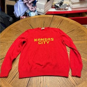 Ellsworth and Ivey Red Crewneck Sweater with Yellow 'Kansas City'